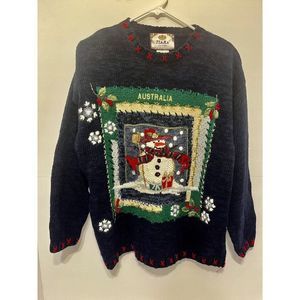 Tiara Petites Christmas Collection Blue Women's Christmas Sweater Australia L
